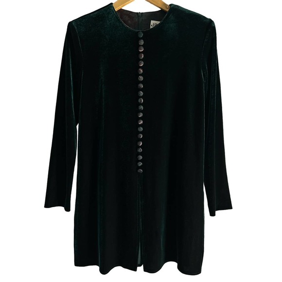 J.B.S. Vintage‎ Women’s Size 8 Emerald Green Velvet Dress - Picture 1 of 9
